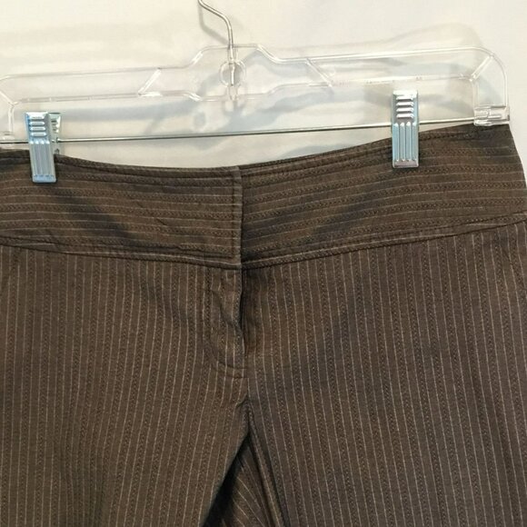 Michael Kors Bermuda Shorts Cotton Blend Brown on Brown Stripe Women's Size 4 - Picture 3 of 9